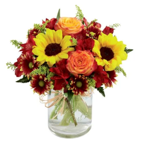 Country Sunflower Mason Jar